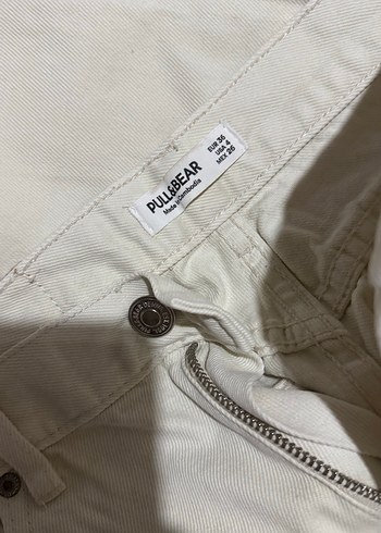 Pull&bear Ekru kesik paça jean - Görsel 3