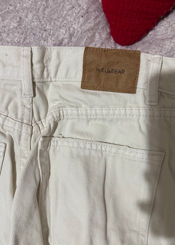 Pull&bear Ekru kesik paça jean - Görsel 2