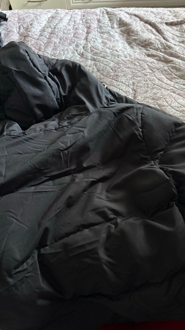 Siyah Fermuarlı Kadın şişme mont - Görsel 4