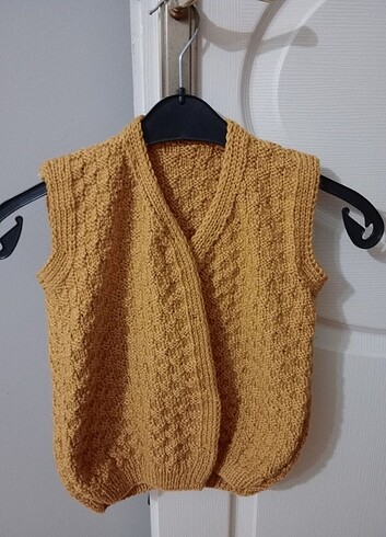 el emeği örgü bebek yeleği - Görsel 2