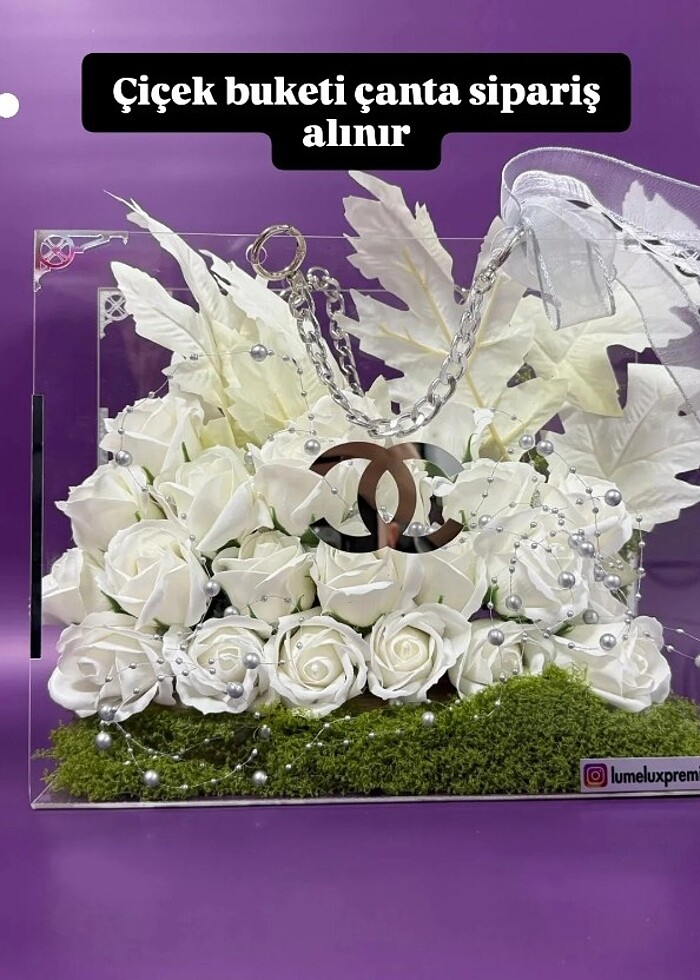 Çiçek buketi çanta - Görsel 2