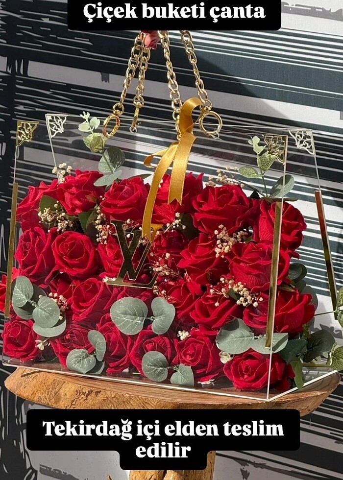 Çiçek buketi çanta - Görsel 4