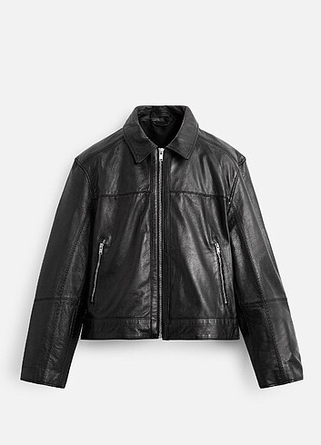 Zara MAN Deri Boxy Ceket M