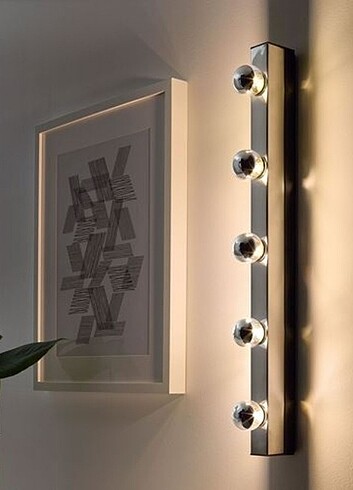Ikea KROM KAPLAMA MAKYAJ KULİS DUVAR LAMBASI AVİZE