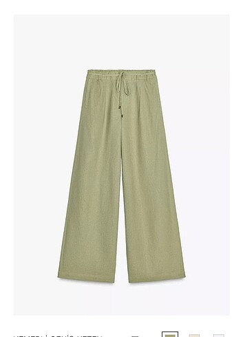 Zara Keten Kemerli Pantolon M