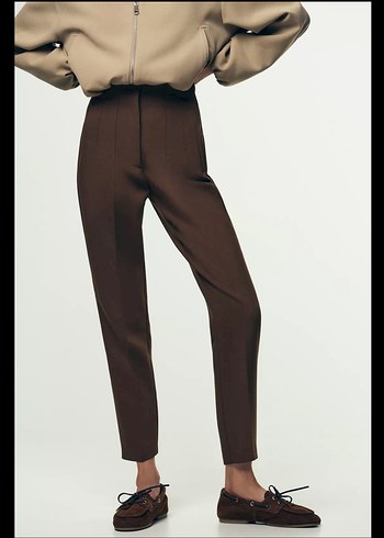 Zara Kadın Kahverengi YÜKSEK BEL PANTOLON - Görsel 2