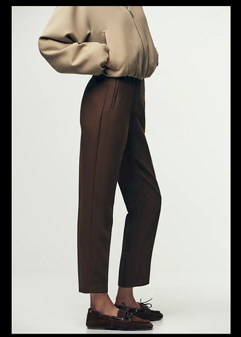 Zara Kadın Kahverengi YÜKSEK BEL PANTOLON - Görsel 4