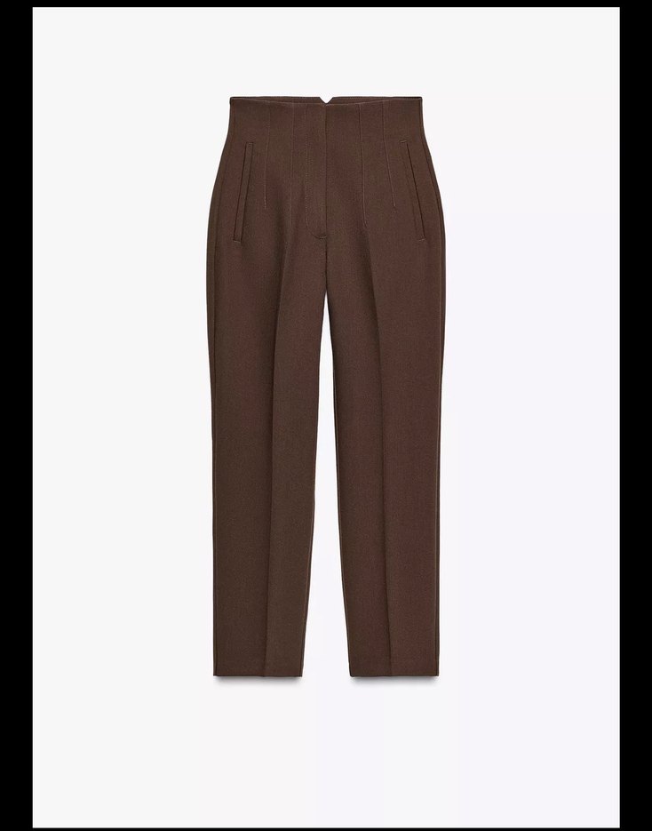 Zara Kadın Kahverengi YÜKSEK BEL PANTOLON - Görsel 3