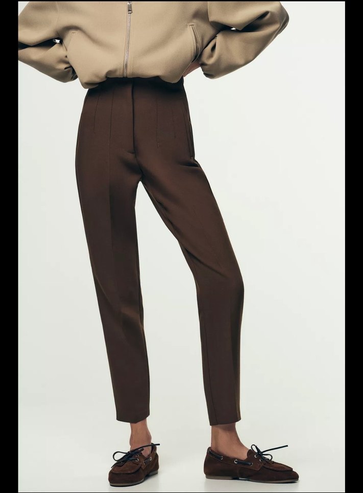 Zara Kadın Kahverengi YÜKSEK BEL PANTOLON - Görsel 2