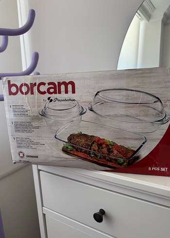 Pasabahce 5 Parça Bordo Borcam Seti