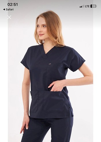 Kadın siyah V Yaka doktor / hemşire forması