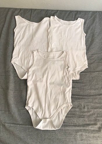 Beyaz Kolsuz Bebek Body 3'lü Set