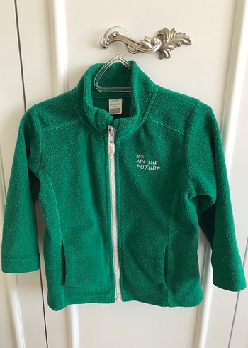 Yeşil Fermuarlı Erkek Çocuk Polar Ceket - Görsel 2