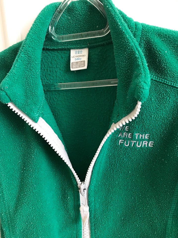 Yeşil Fermuarlı Erkek Çocuk Polar Ceket - Görsel 3