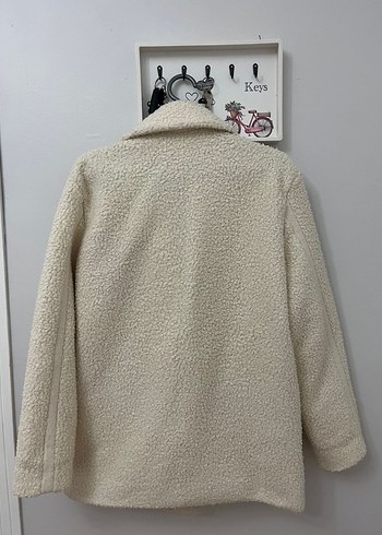 Çift Düğmeli Krem Rengi Kaban - Görsel 6