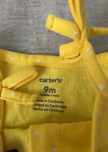 Sarı Düğmeli Kız Bebek Tulum - Görsel 4