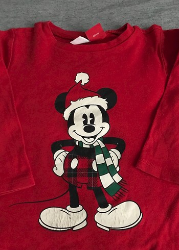 Kırmızı Mickey Baskılı Sweatshirt - Görsel 2