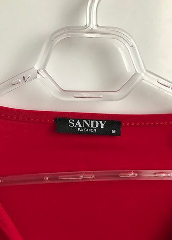 Kırmızı Drapeli V Yaka Uzun Kollu Bluz - Görsel 3