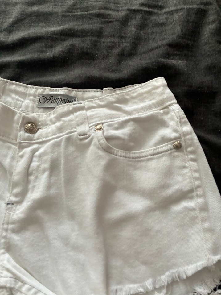 Kadın Beyaz Denim Mini Şort - Görsel 2