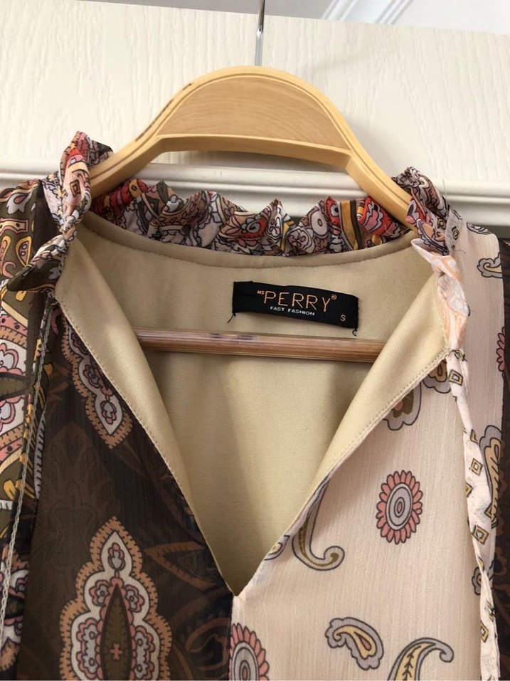 Bohem Desenli Uzun Kollu Kadın Elbise - Görsel 3