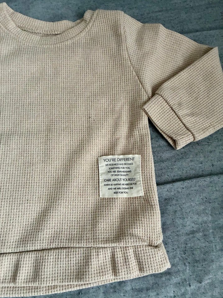 Bej Bebek Takımı, Uzun Kollu, Bisiklet Yaka - Görsel 3