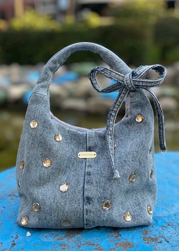 Özel tasarım Taşlı Denim Kadın Omuz Çanta