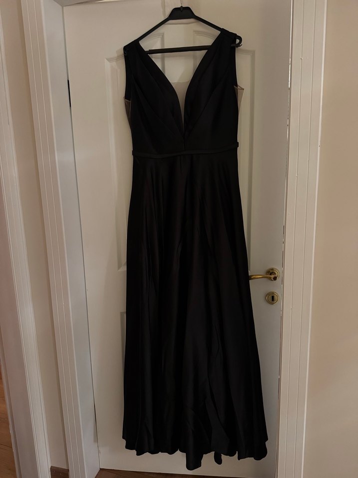 Siyah Saten Elbise Abiye - Görsel 3