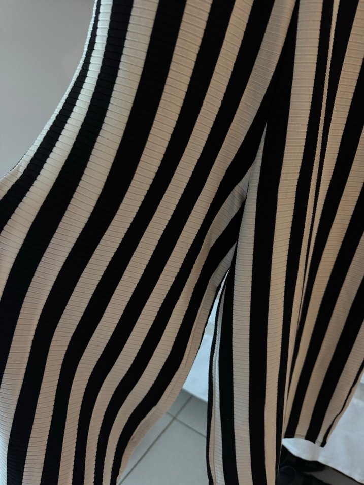 Kadın Çizgili Uzun Askılı Tulum - Görsel 2