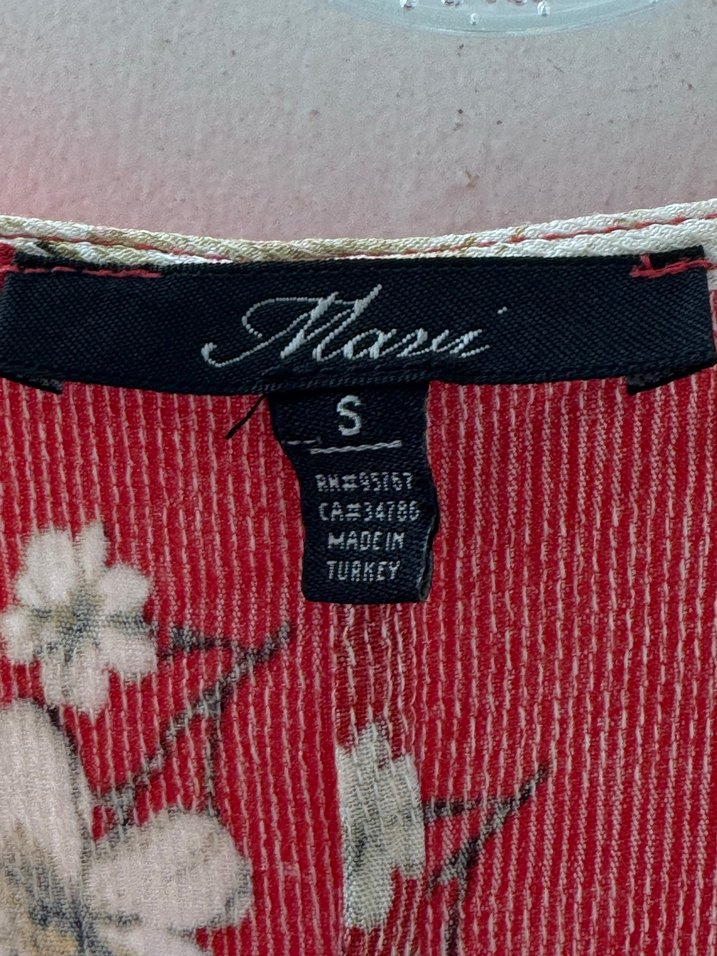 Kırmızı Çiçek Desenli Uzun Bohem Elbise - Görsel 5