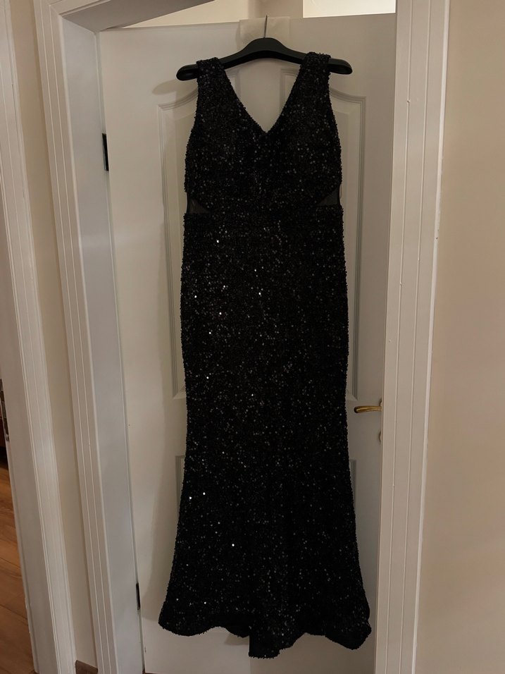 Siyah Payetli Uzun Abiye Elbise - Görsel 3