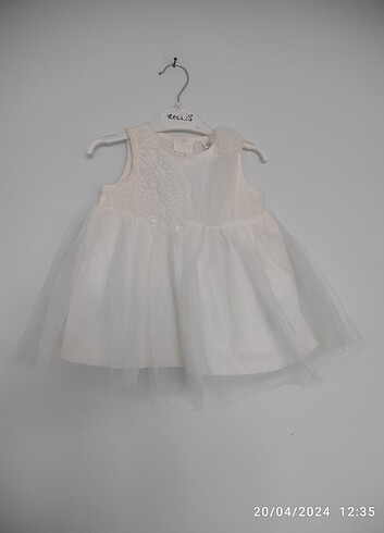 9-12 Ay Beden beyaz Renk kız bebek elbise defosu yok lcw 1 yaş 