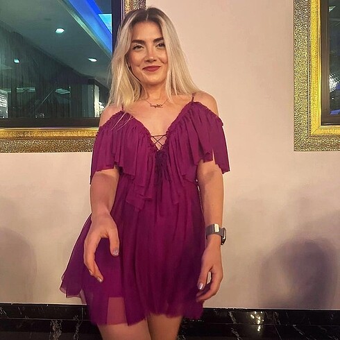 Kikiriki Fuşya elbiseli liktalı 34 36 beden ikisine de olur