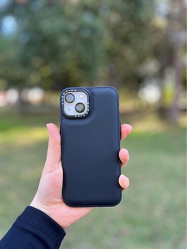 iPhone 15 Puff Kabartmalı Siyah Silikon Kılıf
