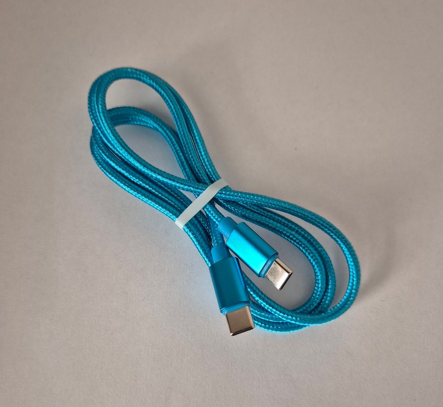 1 mt. Mavi 60 W USB-C-USB-C Telefon Şarj Kablosu Samsung-Iphone. - Görsel 2