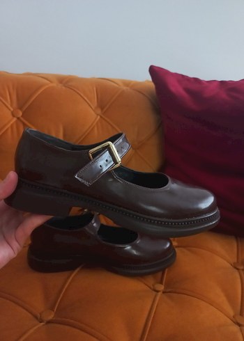 Kahverengi Tokalı Kadın Klasik Ayakkabı - Görsel 2