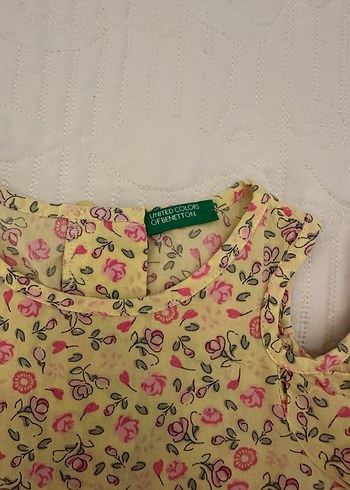 Sarı Çiçekli Kız Elbisesi, Kısa Kollu, Fırfırlı - Görsel 2