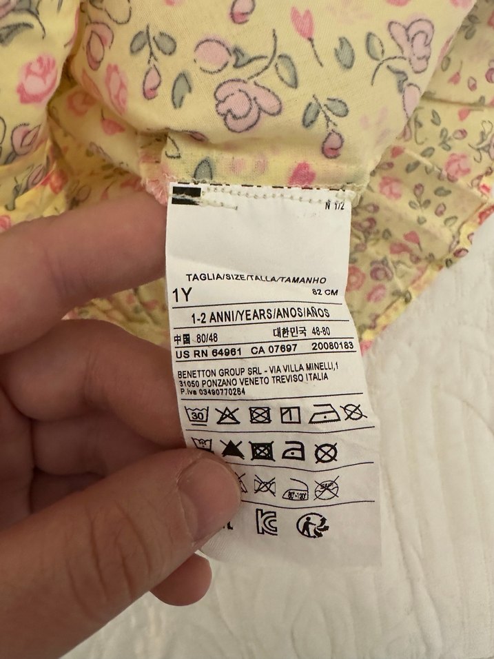 Sarı Çiçekli Kız Elbisesi, Kısa Kollu, Fırfırlı - Görsel 3