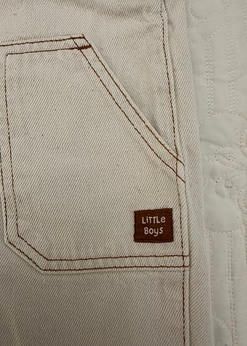 Bej Erkek Çocuk Kot Salopet - Görsel 2