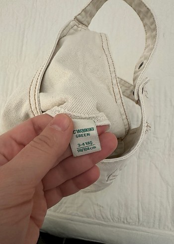 Bej Erkek Çocuk Kot Salopet - Görsel 5