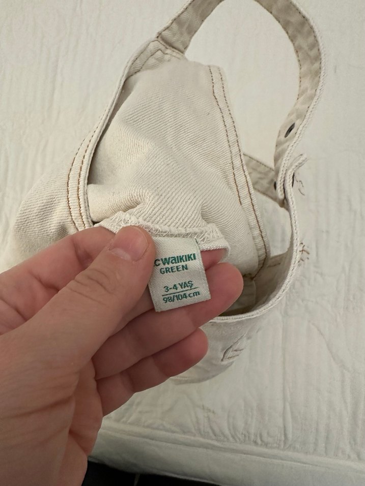 Bej Erkek Çocuk Kot Salopet - Görsel 5