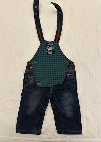 Erkek Çocuk Koyu Renk Denim Salopet - Görsel 3