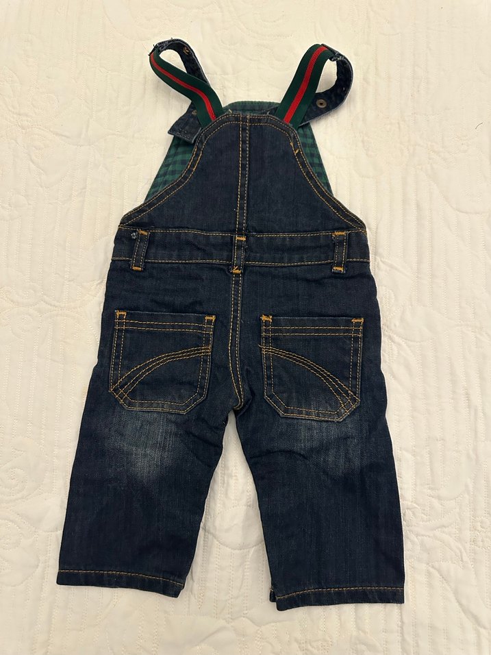 Erkek Çocuk Koyu Renk Denim Salopet - Görsel 2