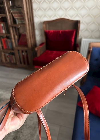 Gerçek vintage deri çanta - Görsel 2