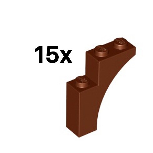 Lego 15 Adet 1x3x3 Reddish Brown Arch