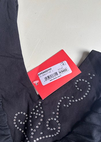 American Vintage Siyah boncuk tül detaylı gotik üst