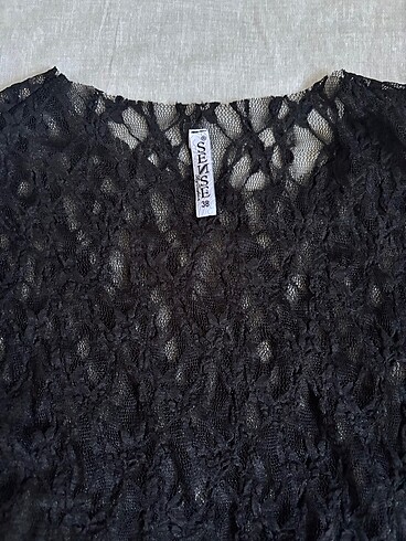 Vintage Love dantel siyah bluz