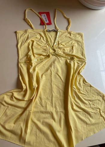 Sarı Pullu Askılı Vintage Fairycore Y2k bluz