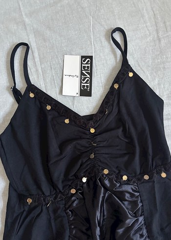 American Vintage Siyah Mini Gotik Vintage Gece Elbisesi