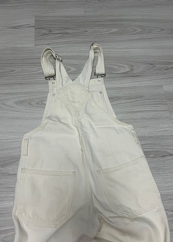 Pull Bear Ekru Kadın Denim Salopet - Görsel 3