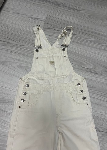 Pull Bear Ekru Kot Salopet Tulum - Görsel 2